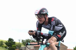 Team Bikeexchanges Brent Bookwalter of US competes during the fourth stage of the 73rd edition of the Criterium du Dauphine cycling race a 16km time trial between Firmigny and RochelaMoliere on June 2 2021 Photo by Alain JOCARD AFP Photo by ALAIN JOCARDAFP via Getty Images