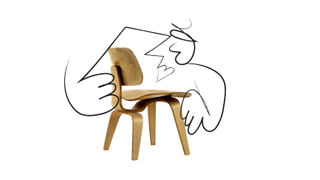 illustration over picture of eames chair