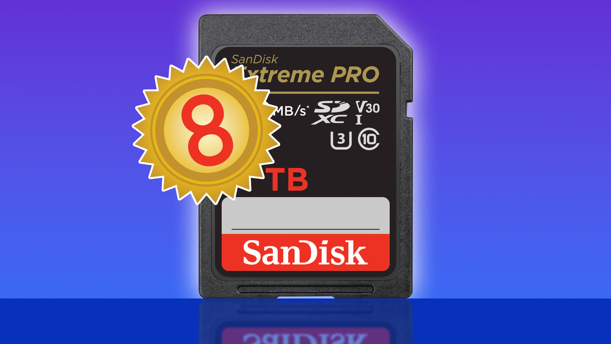 SanDisk 8TB SDUC card mockup