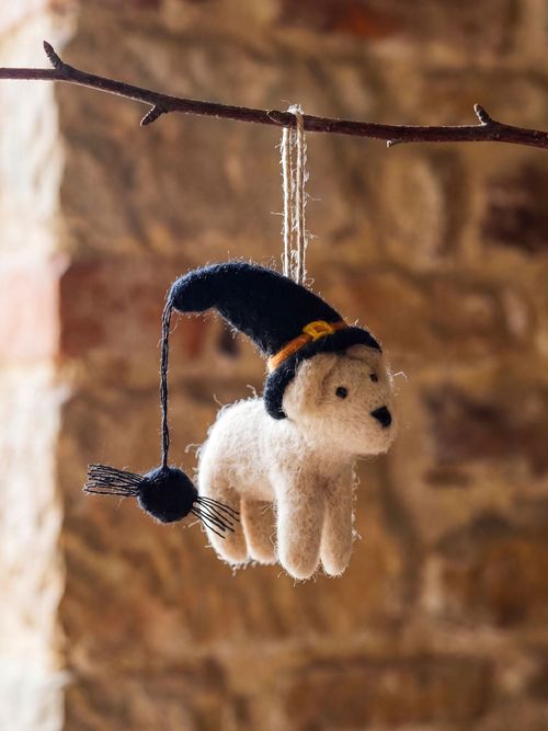 Multicoloured Winnie the Witch Felt Bauble 