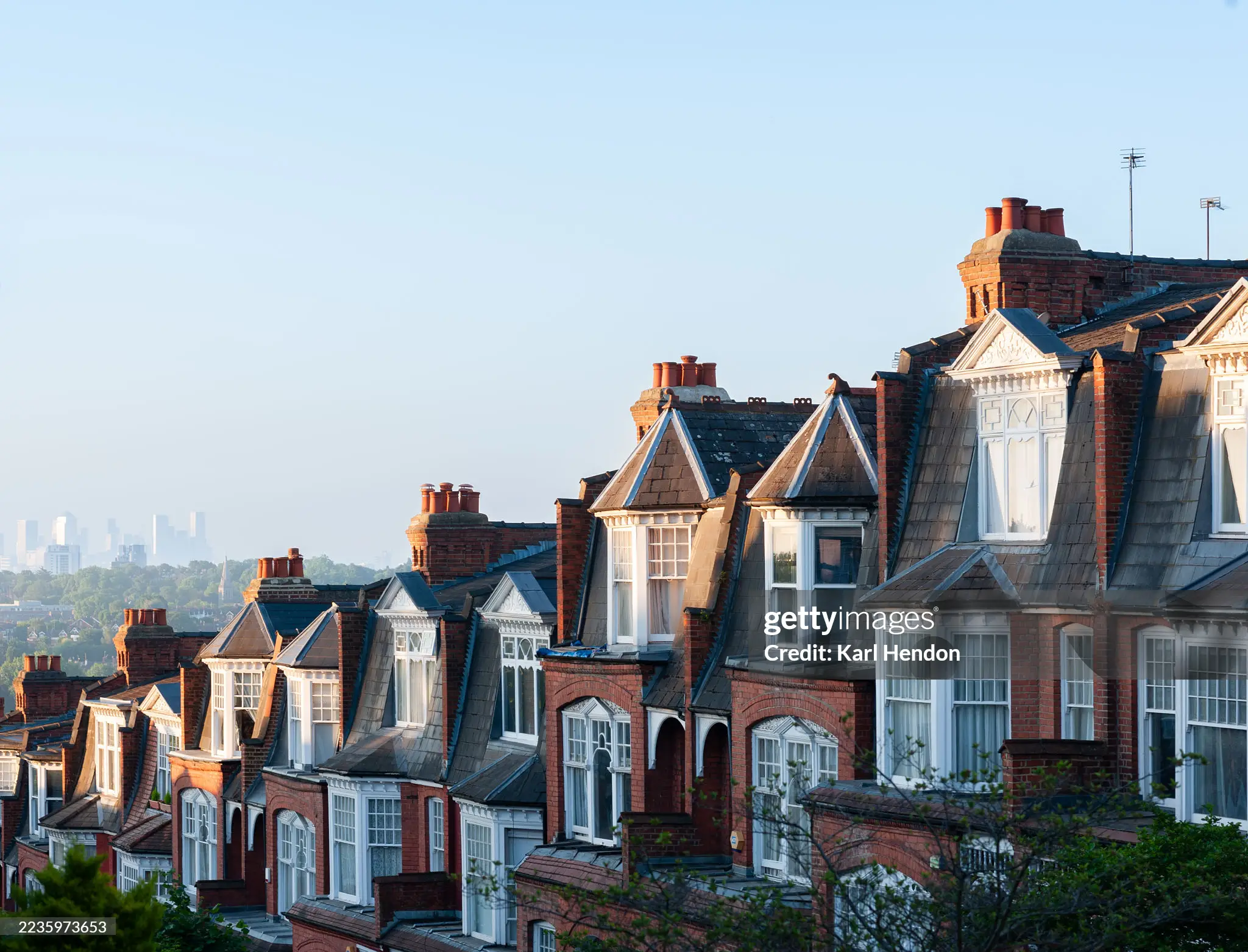 Row of houses in suburban London