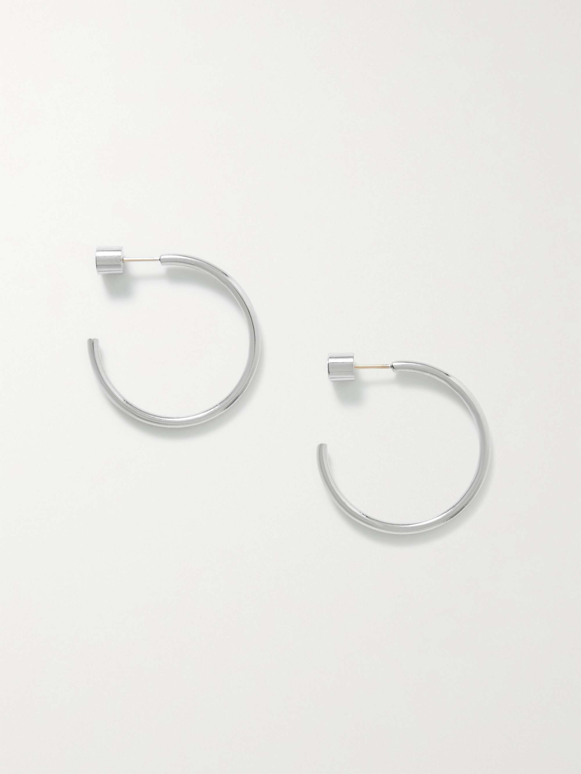 Mini Thread Silver-Plated Hoop Earrings