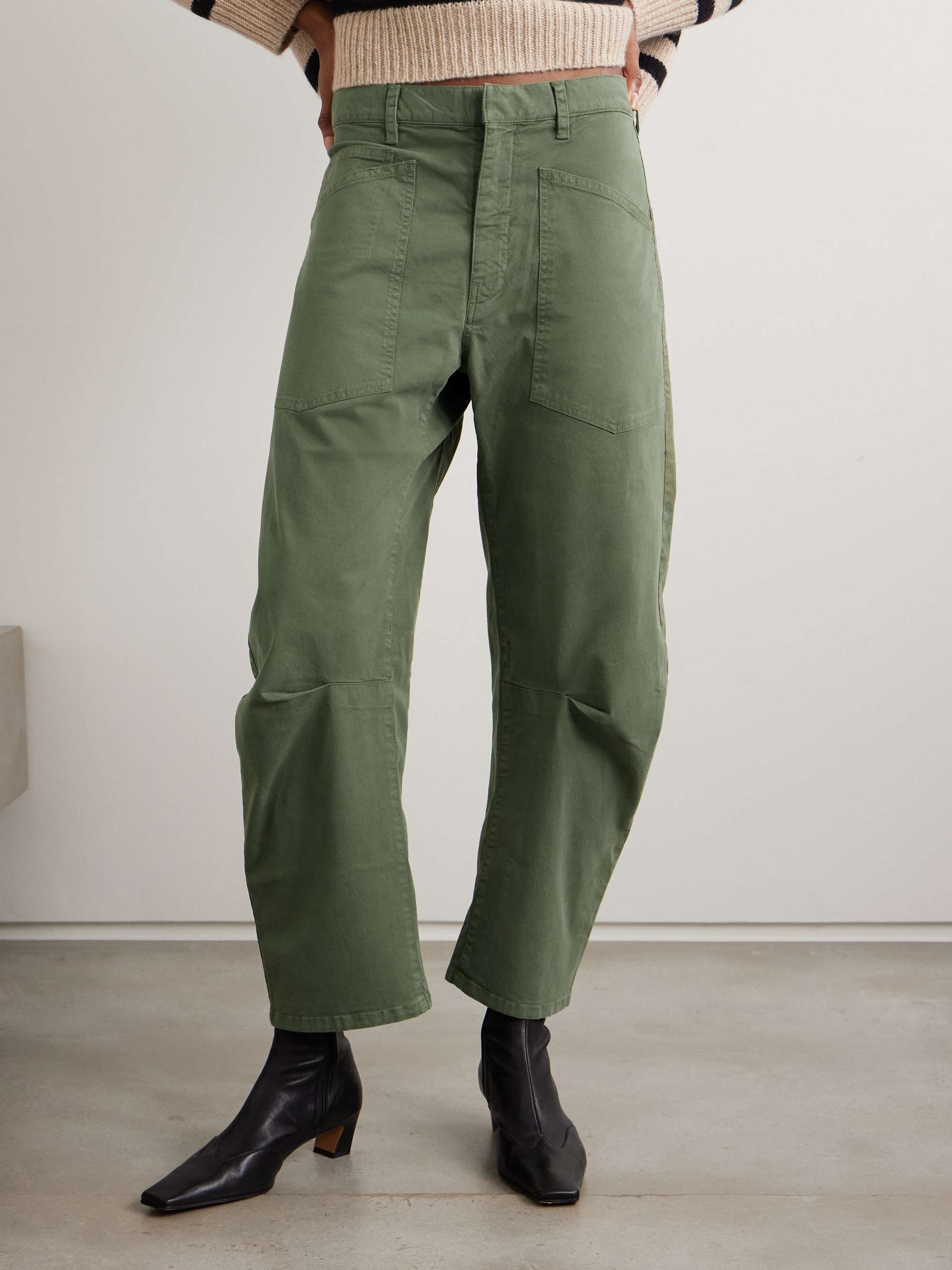 Shawn Cotton-Blend Twill Barrel-Leg Pant