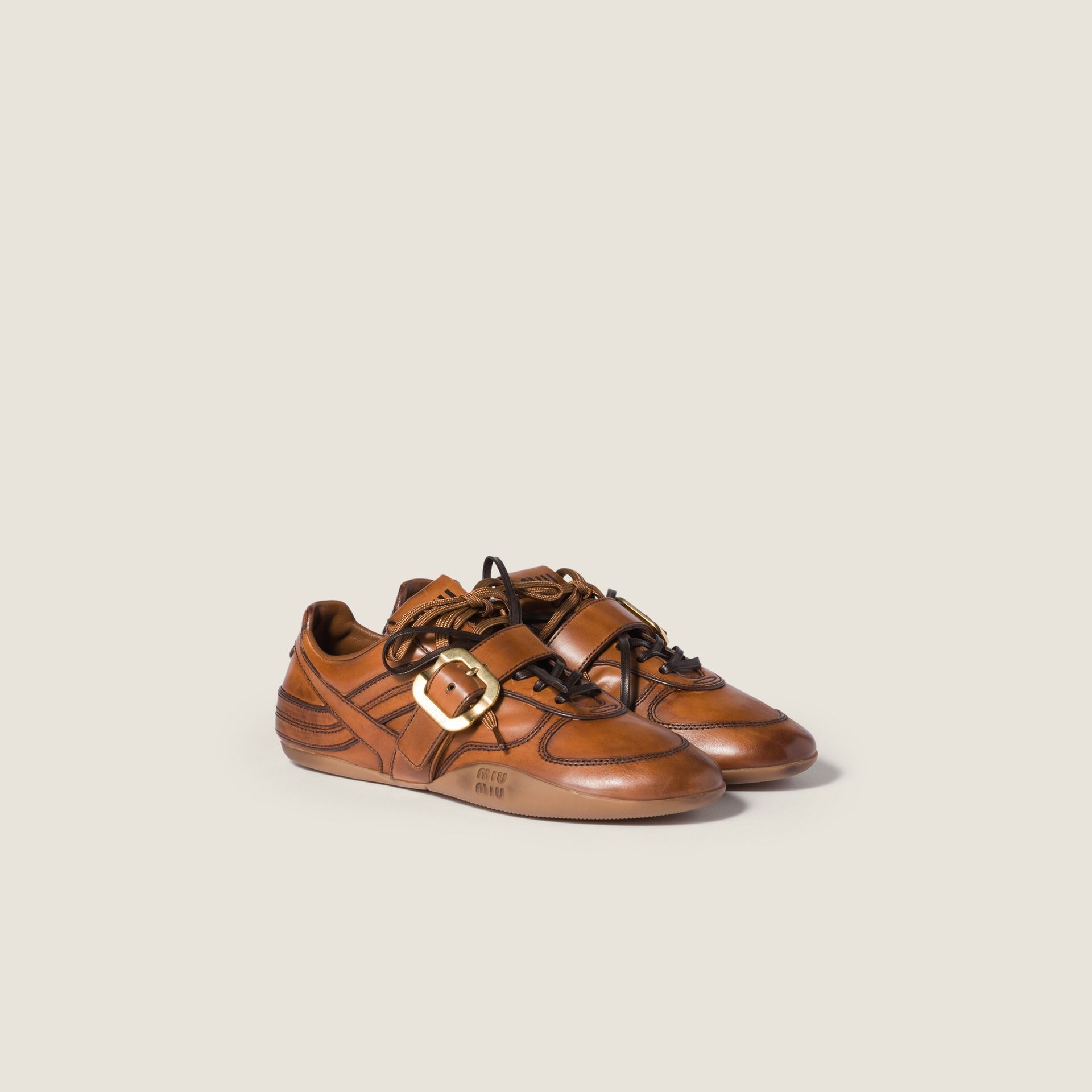 Leather Sneakers With Buckle