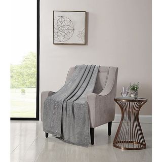 VCNY Home Foil Speckle Throw Blanket in Grey