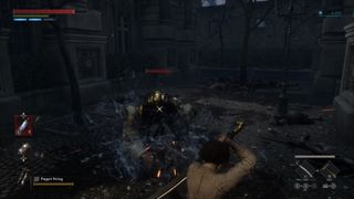 In-game screenshot of performing a Perfect Guard in Lies of P