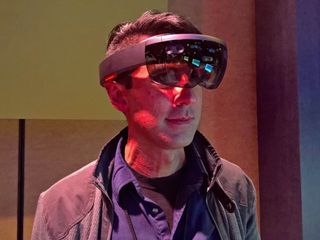 Dan wearing a HoloLens