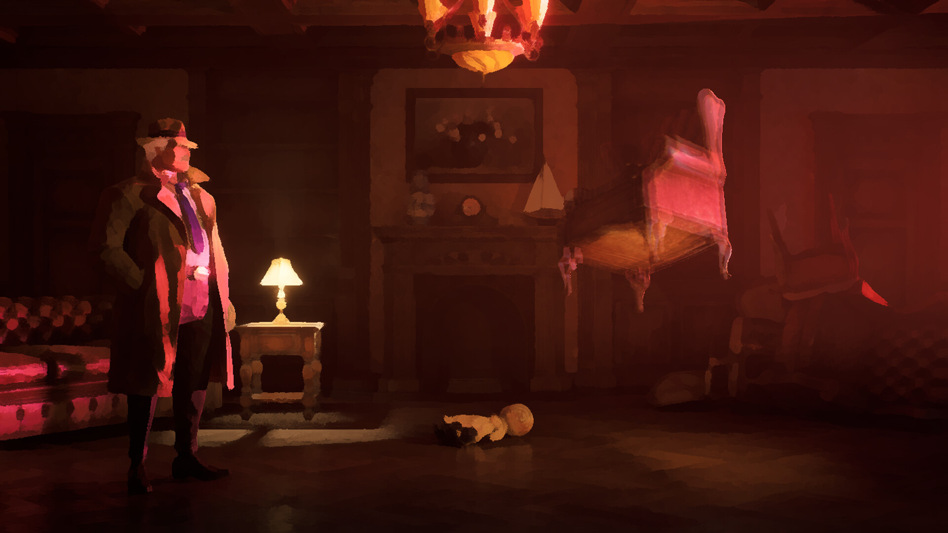 Screenshots of The Eventide, a paranormal narrative investigation game