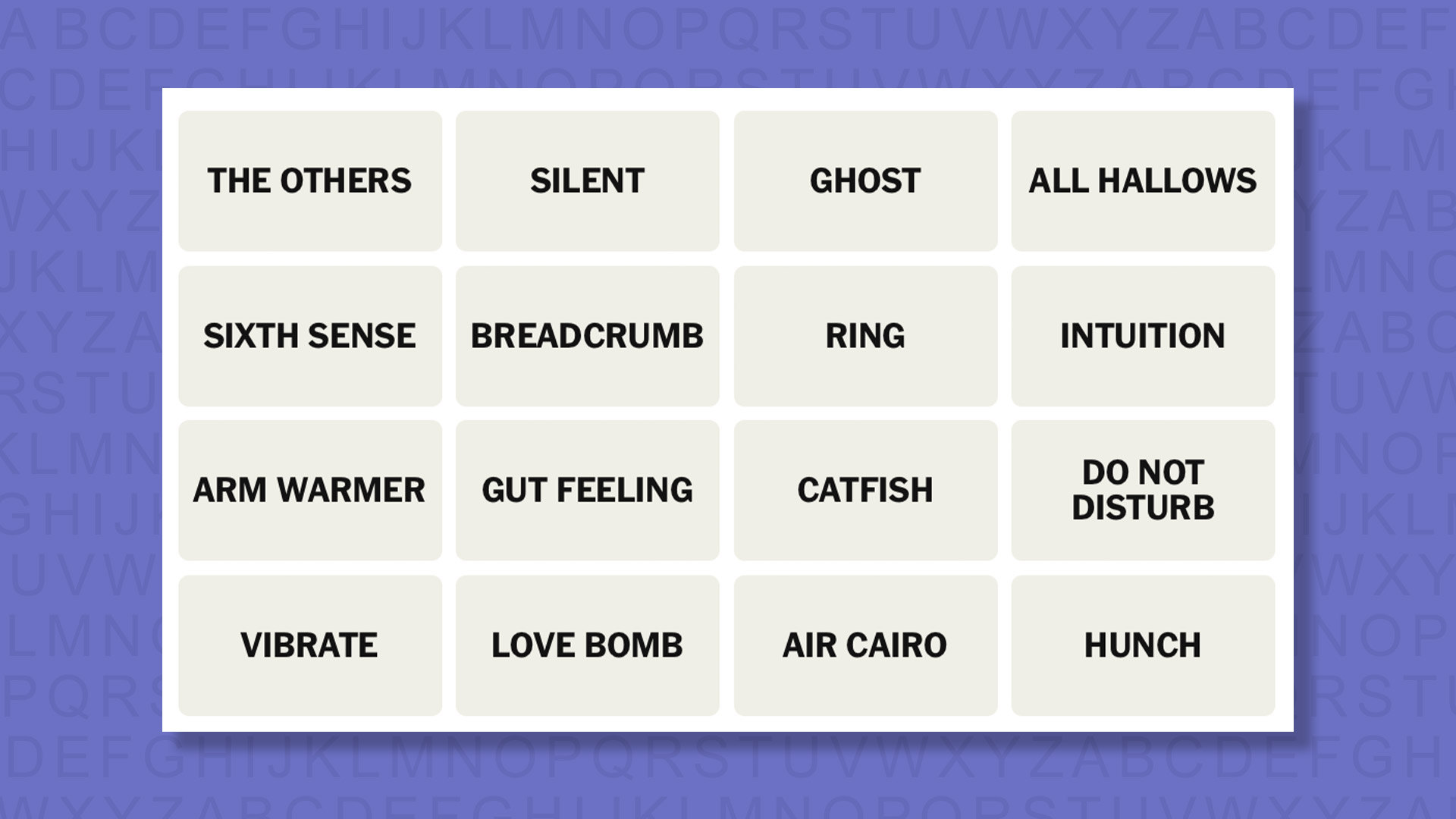 NYT Connections hints for game 1068 on a purple background