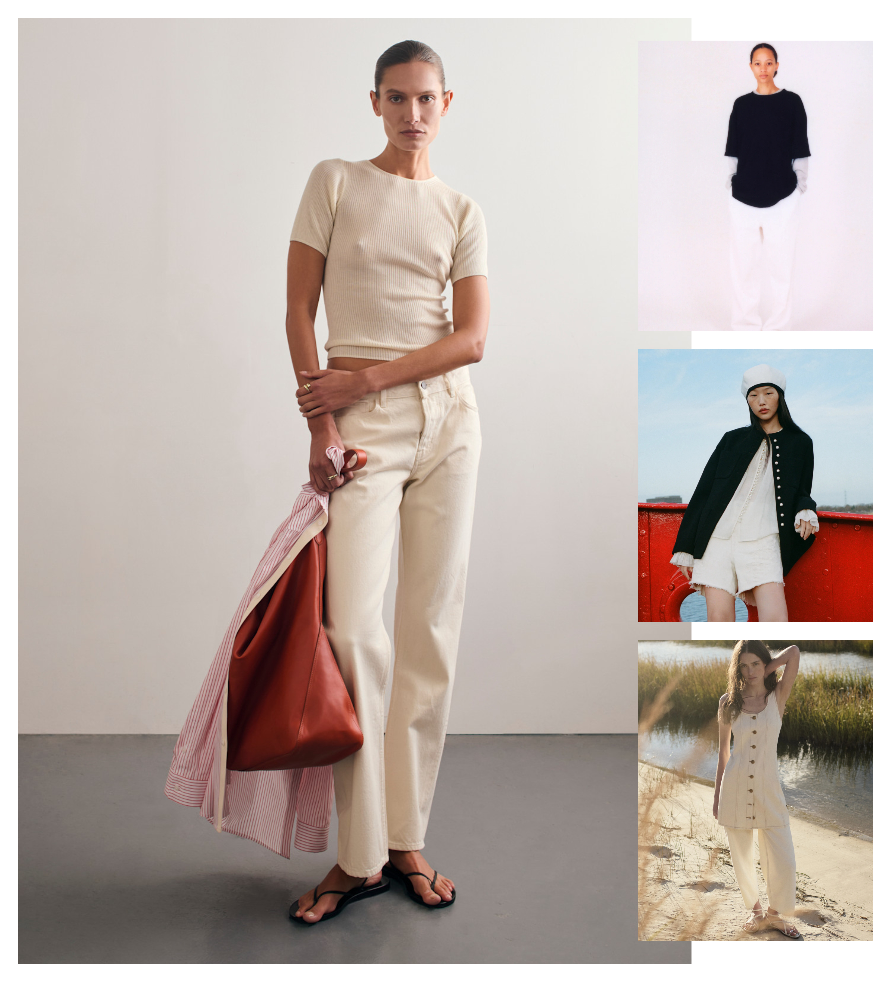 the summer 2025 white denim trend at Kallmeyer, The Row, Sea, Rag & Bone