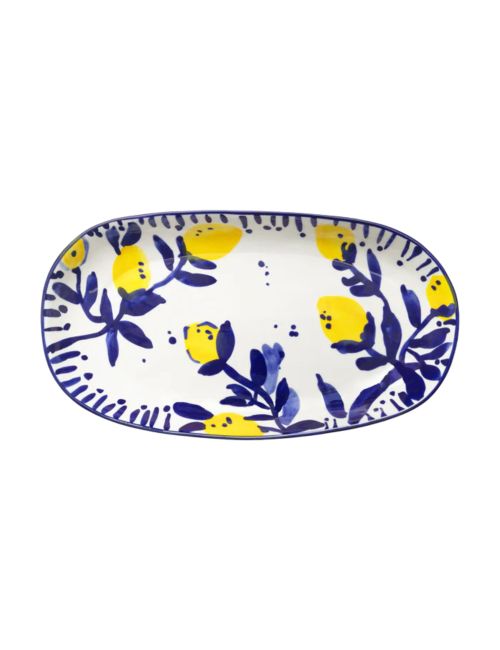 Hand-Painted Stoneware Lemon Platter