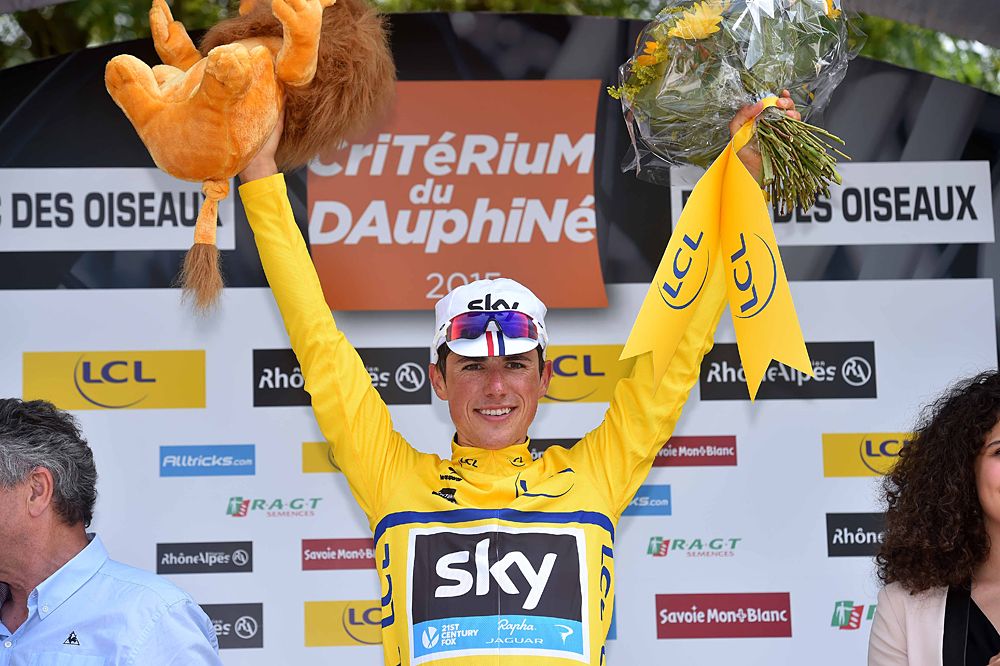 Peter Kennaugh (Team Sky) holds onto the overall race lead