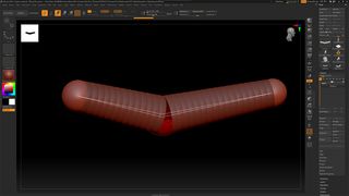 Using ZSpheres in ZBrush; brown model in a 3D app
