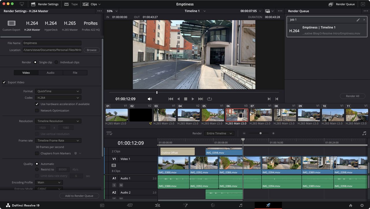 Screenshot of DaVinci Resolve 19 interface for the purposes of a beginner's guide.