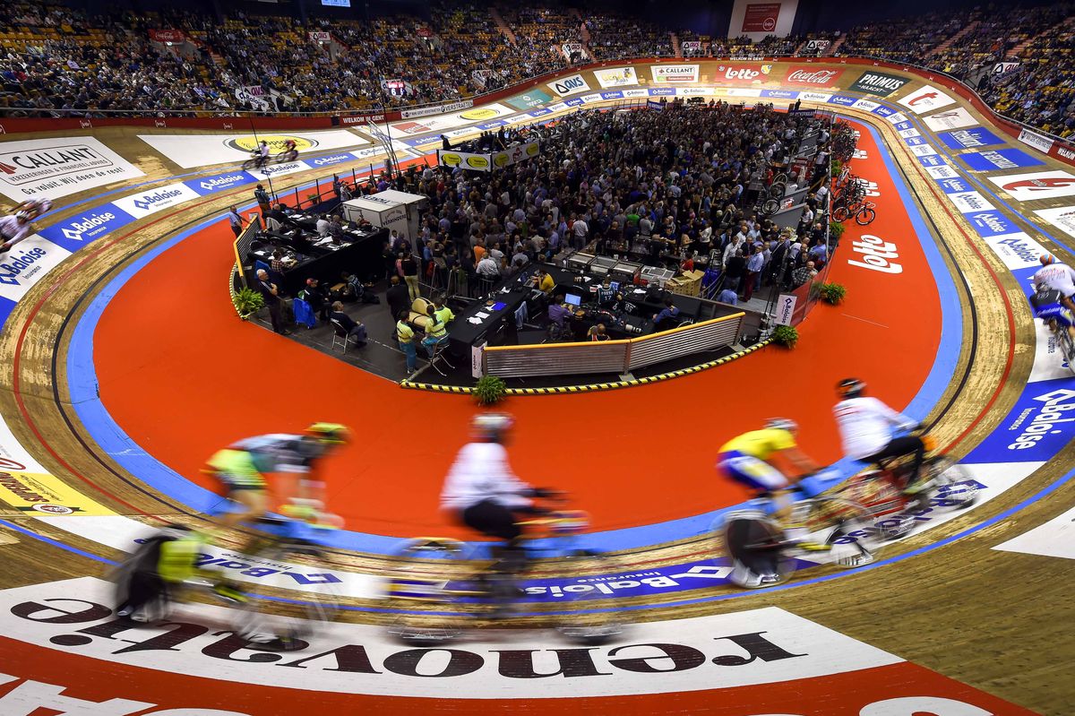 A view of the Gent velodrome on the opening night