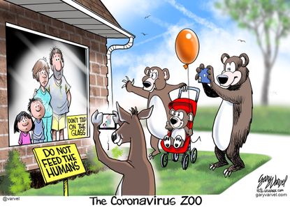 Editorial Cartoon U.S. coronavirus quarantine wild animals