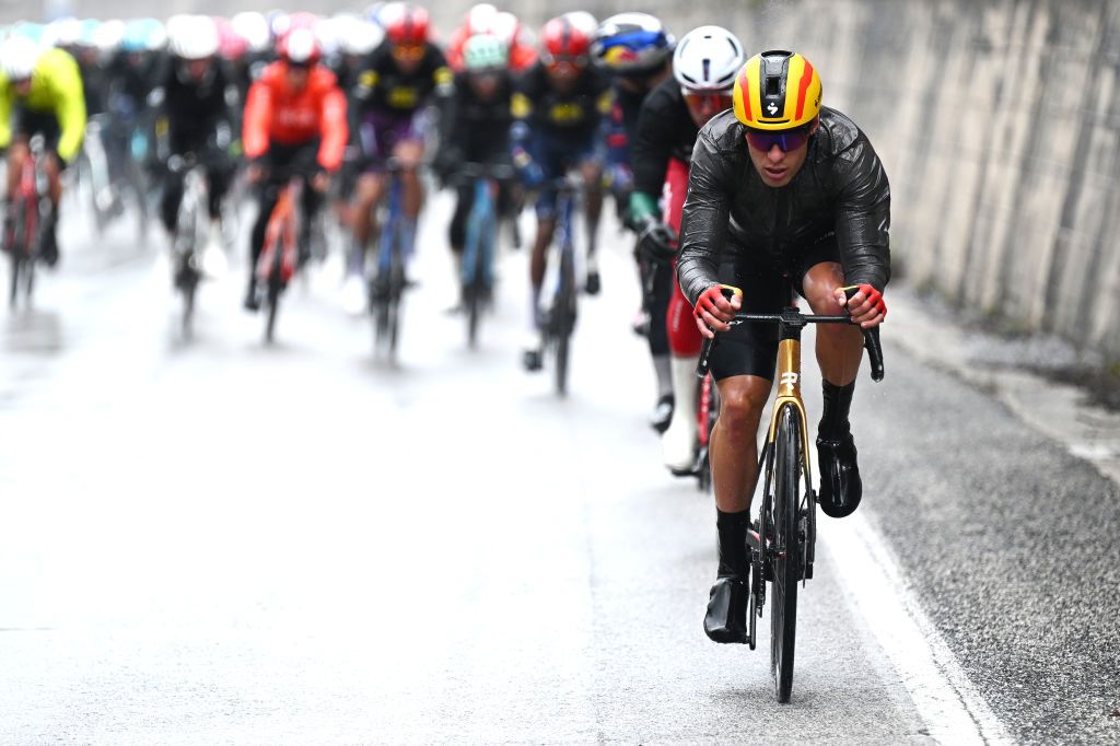 TRASACCO ITALY MARCH 13 Fredrik Dversnes of Norway and Team UnoX Mobility attacks during the 60th TirrenoAdriatico 2025 Stage 3 a 190km stage from Norcia to Trasacco UCIWT on March 13 2025 in Trasacco Italy Photo by Tim de WaeleGetty Images
