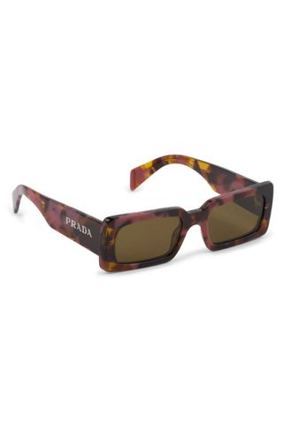 Prada Tortoiseshell Rectangle-Frame Sunglasses