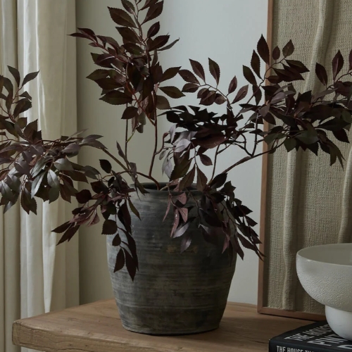Layered Lounge, Faux Burgundy Parvifolia Spray