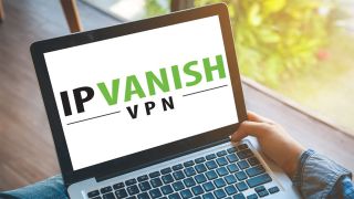 IPVanish logo displayed on a laptop screen