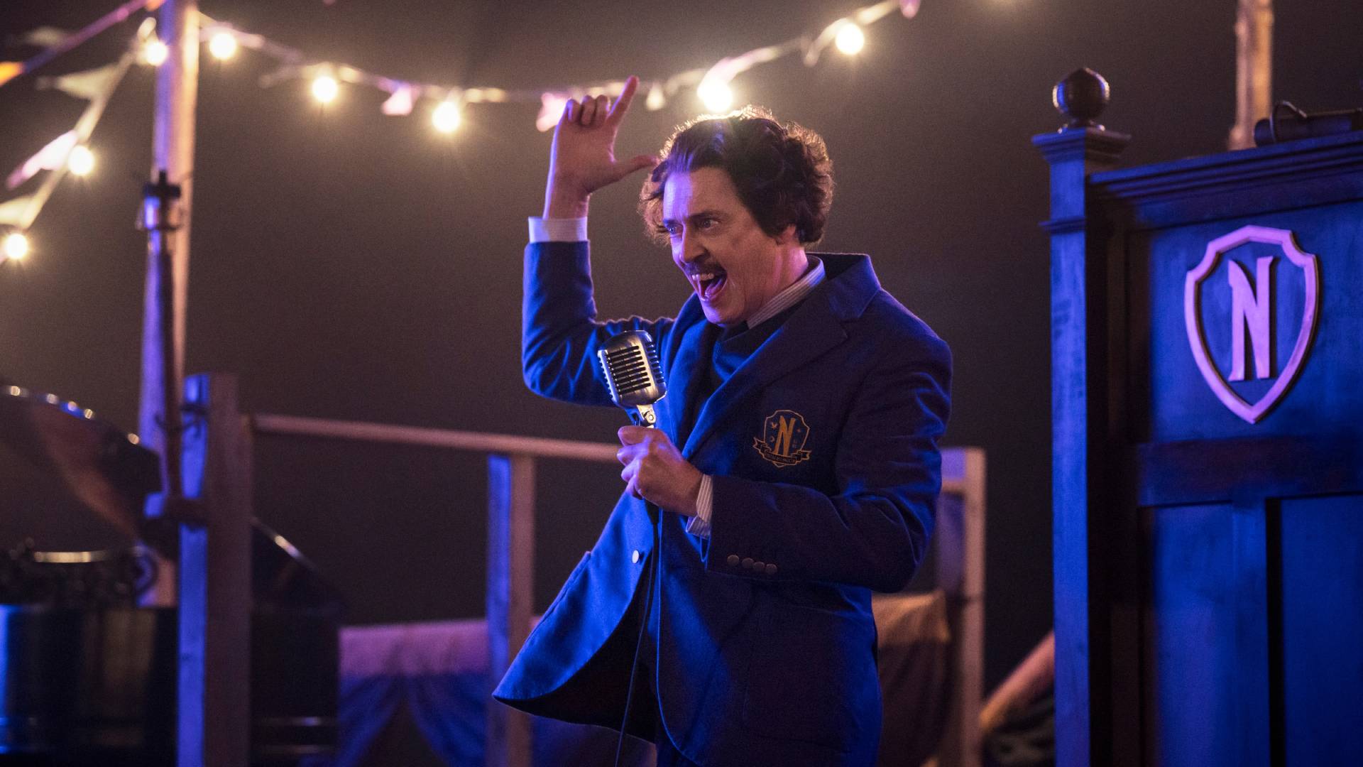 Steve Buscemi as Nevermore Academy principal Barry Dort in Wednesday season 2