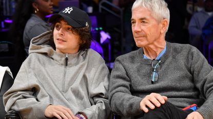 Timothee and Marc Chalamet at Lakers game
