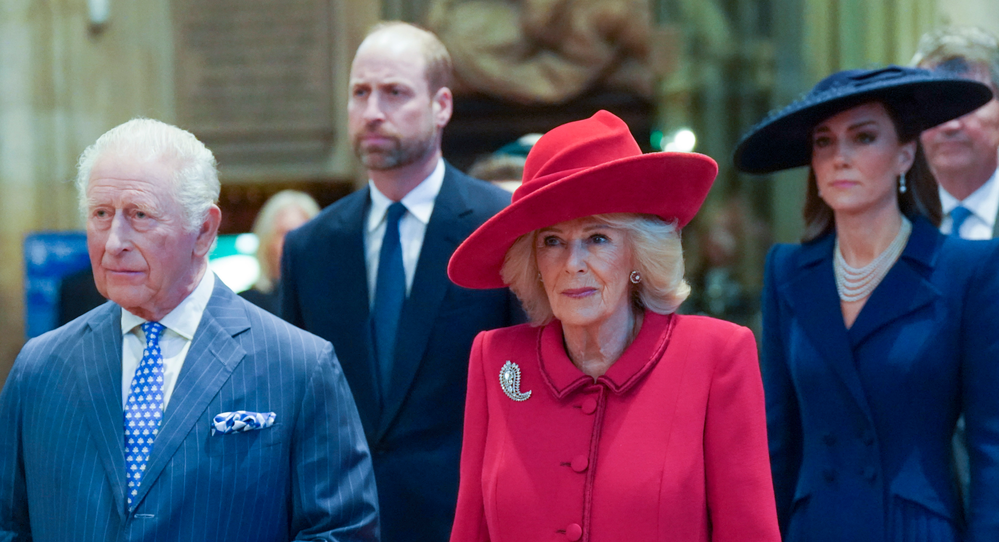 King Charles III, Queen Camilla, Prince William, and Princess Kate attend the 2026 Commonwealth Day Service at Westminster Abbey on March 9, 2026 in London, England