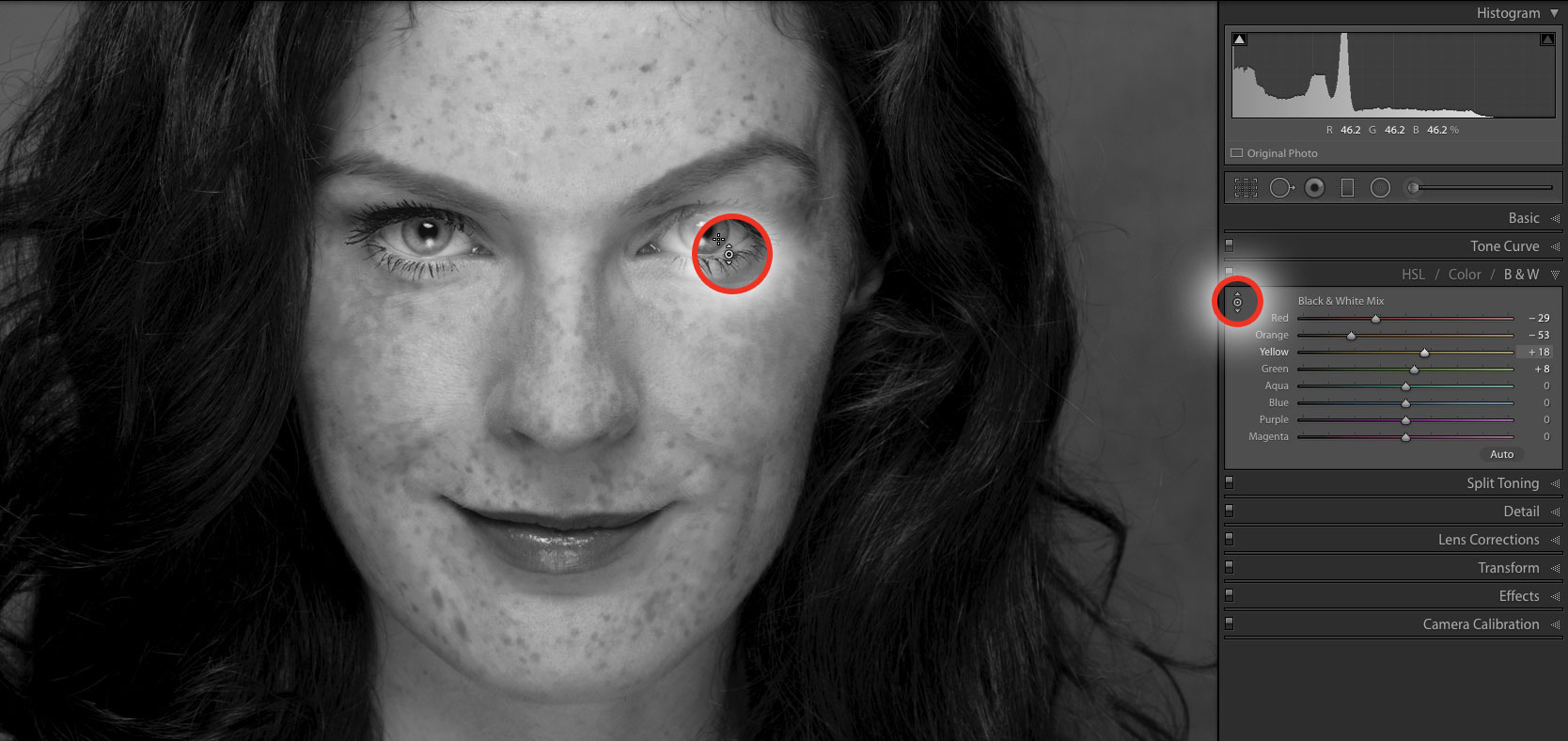 Lightroom tutorial enhance freckles