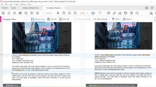 Screengrab of Adobe Acrobat Pro DC showing two similar PDFs side-by-side