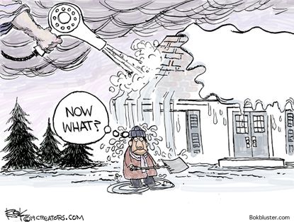 Editorial Cartoon U.S. polar vortex winter Global Warming