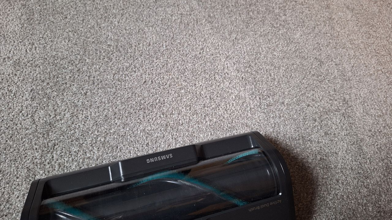 After large debris suction test on carpet using Samsung Bespoke AI Jet Ultra