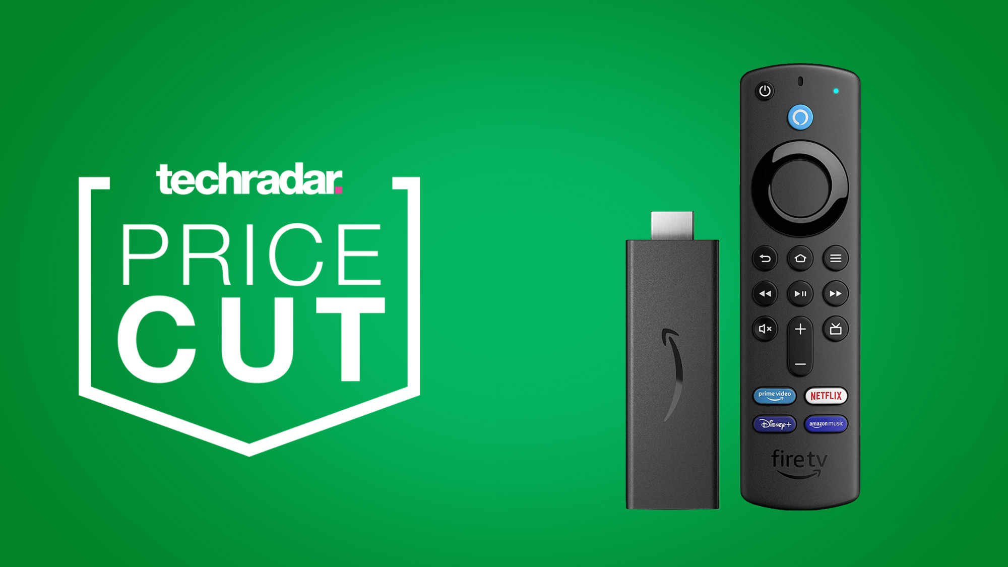 Amazon Fire TV Stick handle header on green background