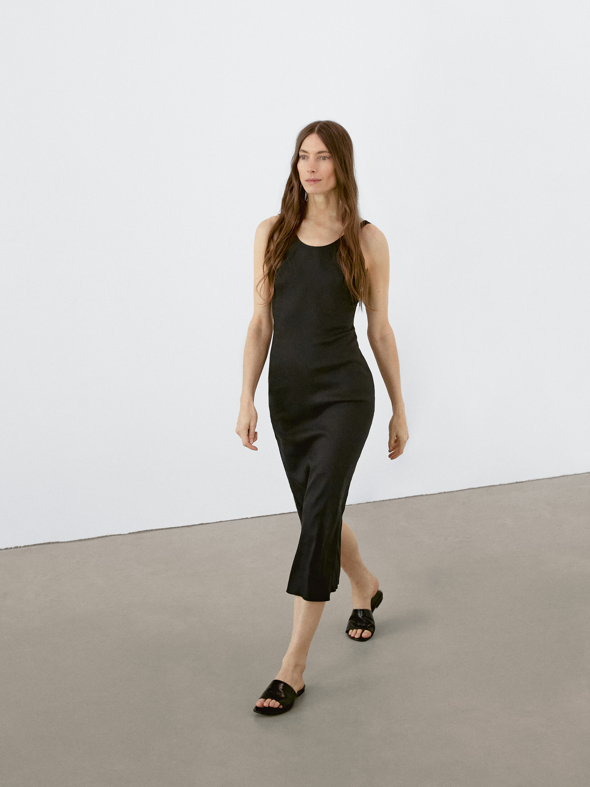 Midi Dress With Low-Cut Back