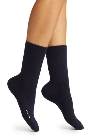 Cashmere jersey crew socks