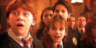 Ron and Hermione look shocked in Harry Potter
