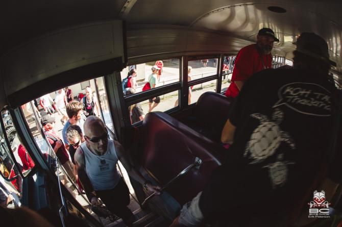 Bus transfers are the preferred method of getting to the ferries.