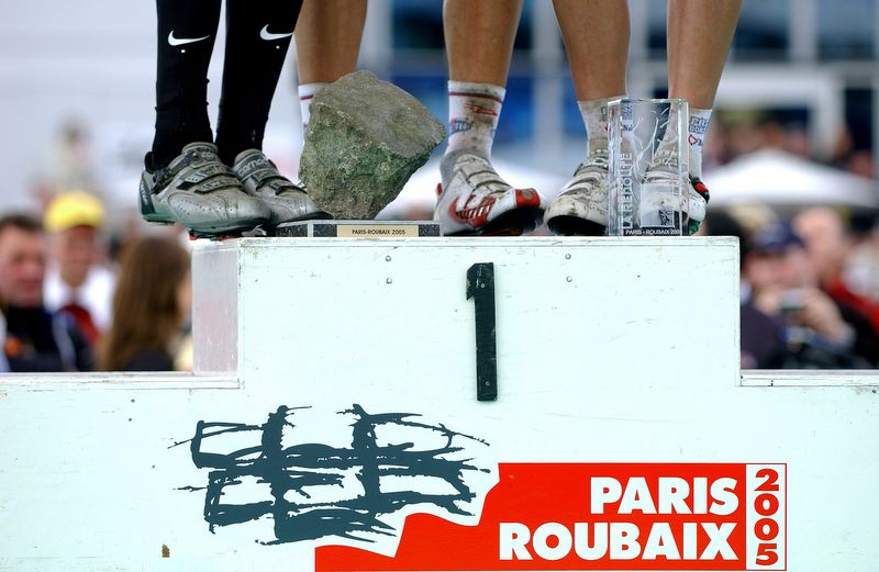 The 2005 Paris-Roubaix podium