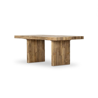 wooden rectangular dining table