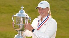 Maja Stark with the US Women's Open trophy