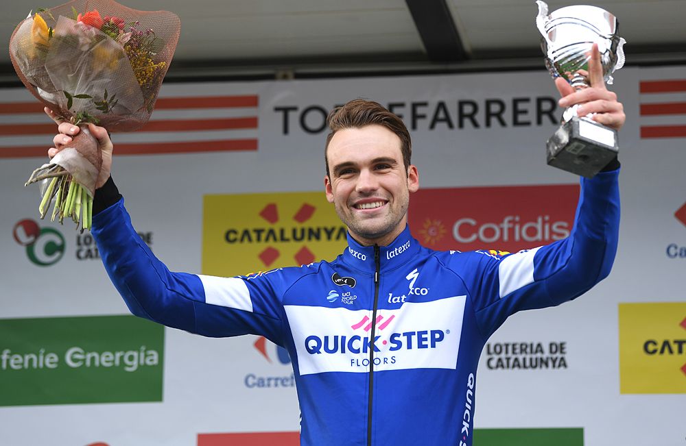 Maximilian Schachmann (Quick-Step Floors) in the breakaway before winning stage 6 of the Volta a Catalunya.