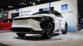 2025 Toyota bZ4X at New York Auto Show.