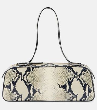 Simona Snake-Effect Leather Shoulder Bag