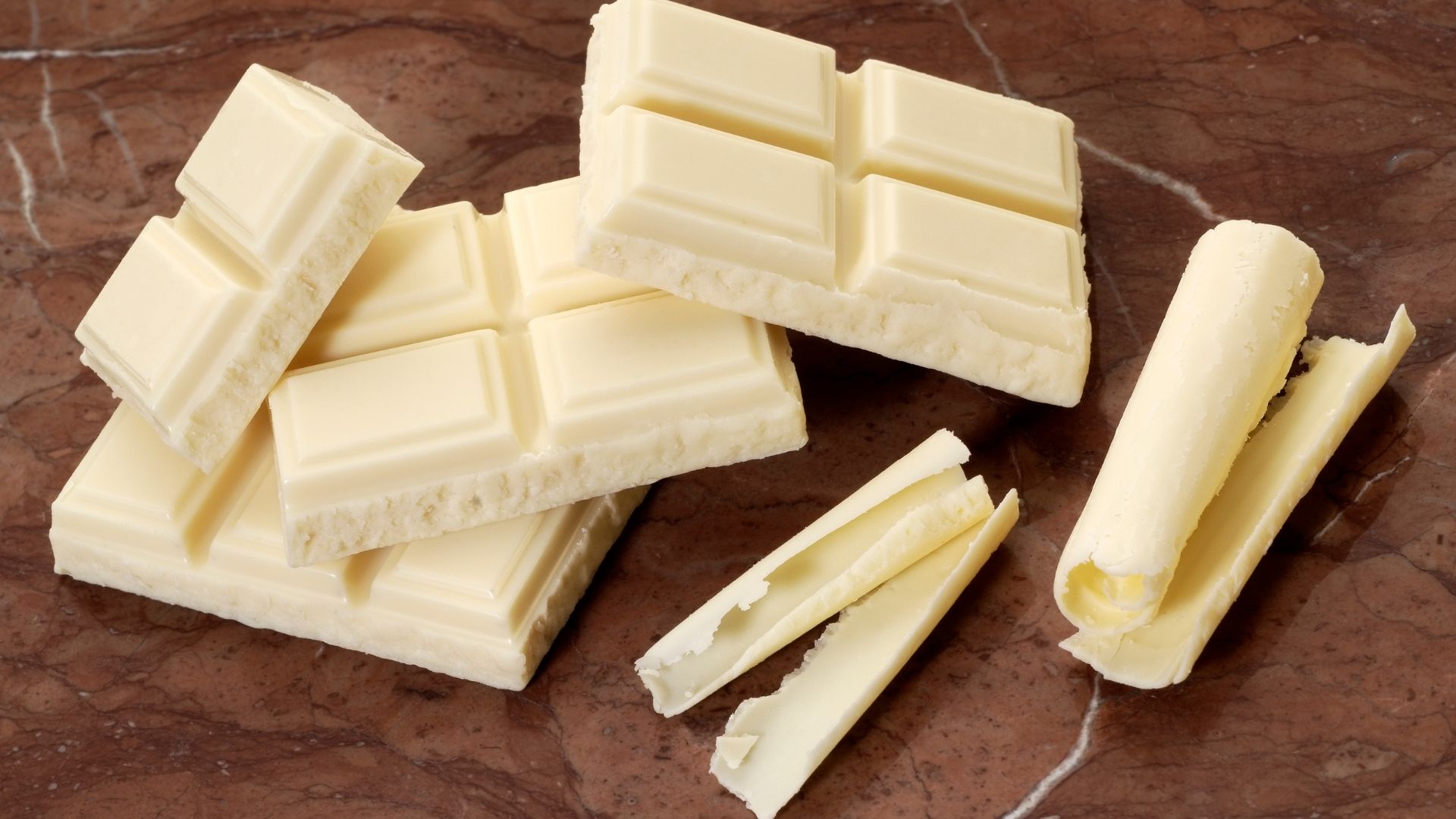 A display of white chocolate bars