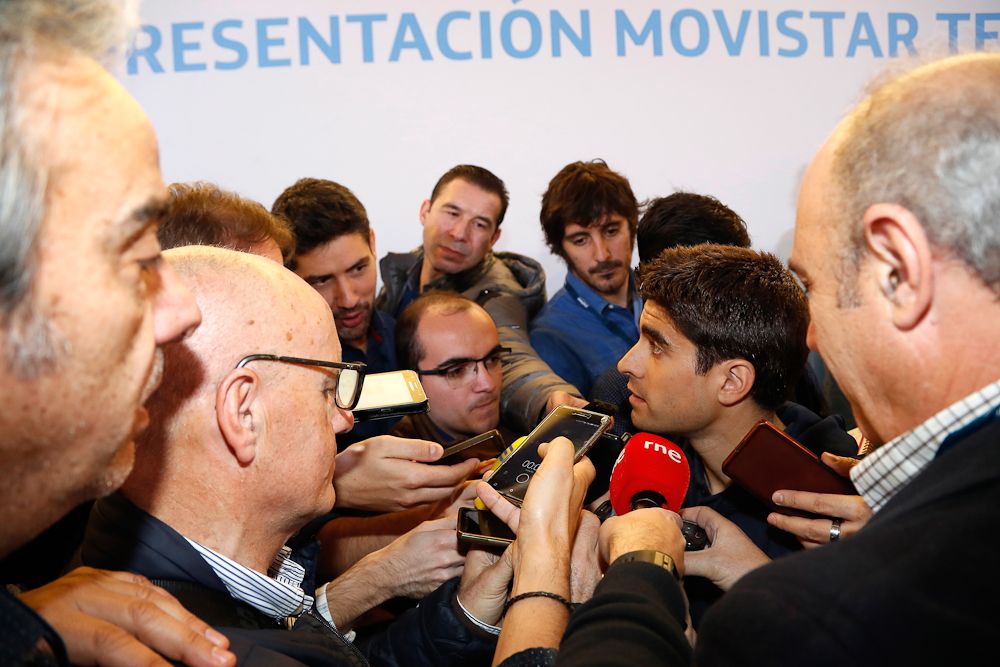 Mikel Landa meets the press at the Movistar team presentation