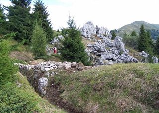 WW1 trenches on Monte Grappa.