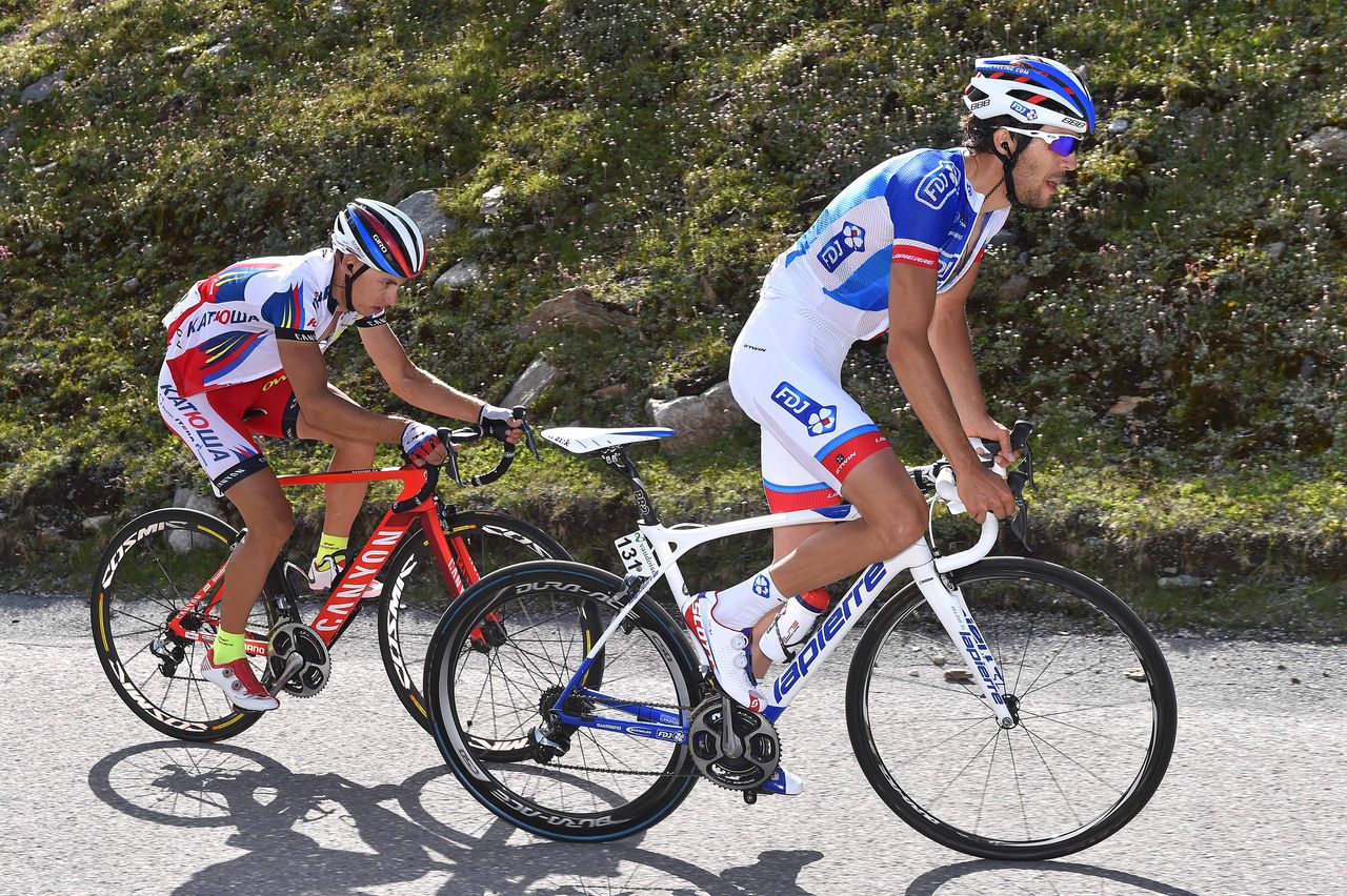 Thibaut Pinot (FDJ) and Simon Spilak (Katusha)