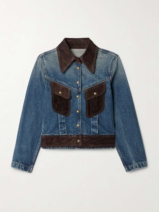 Brooklyn Suede-Paneled Denim Jacket