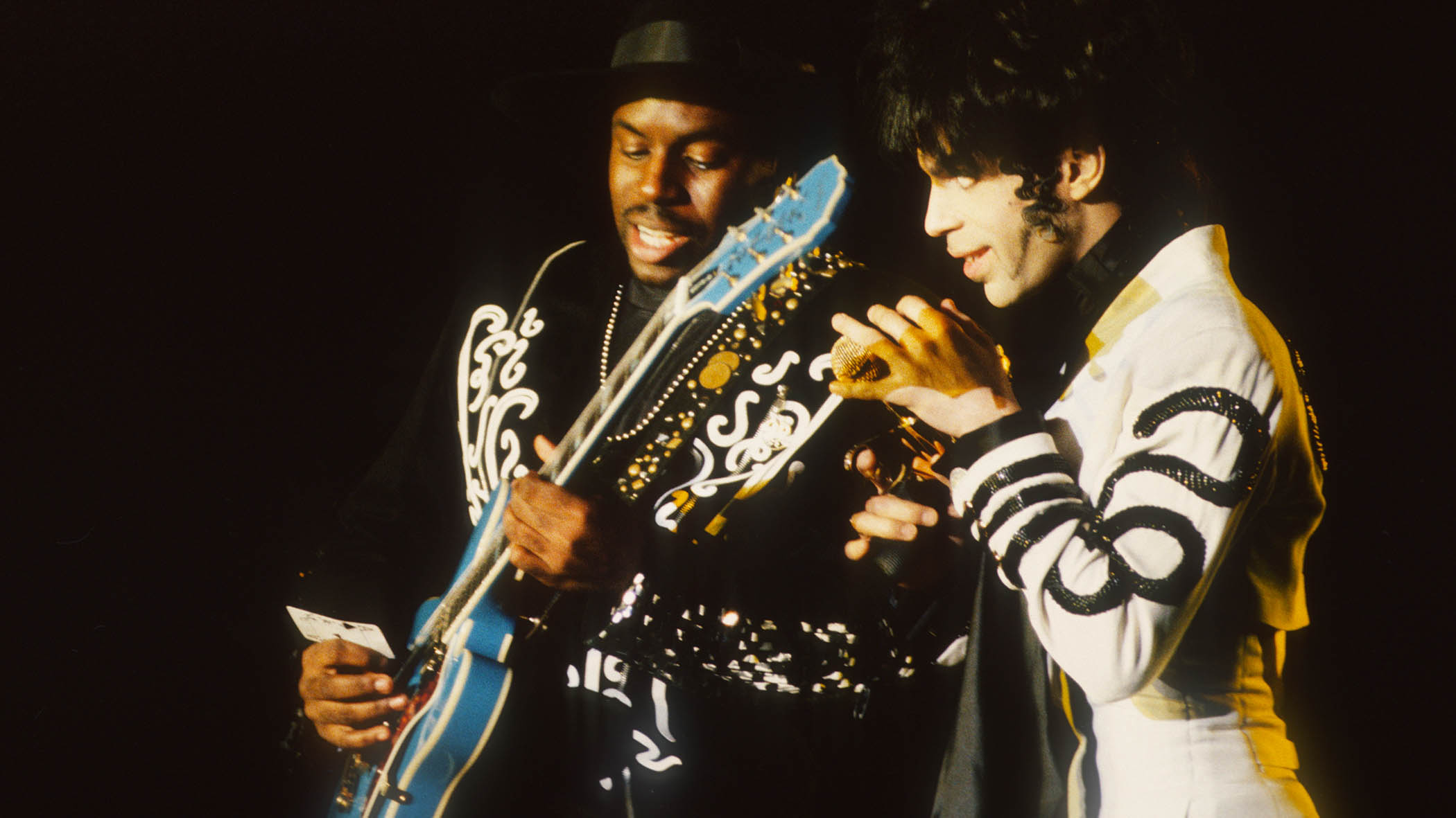 Prince and Levi Seacer Jr perform live in 1993.