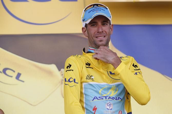 Vincenzo Nibali on the podium