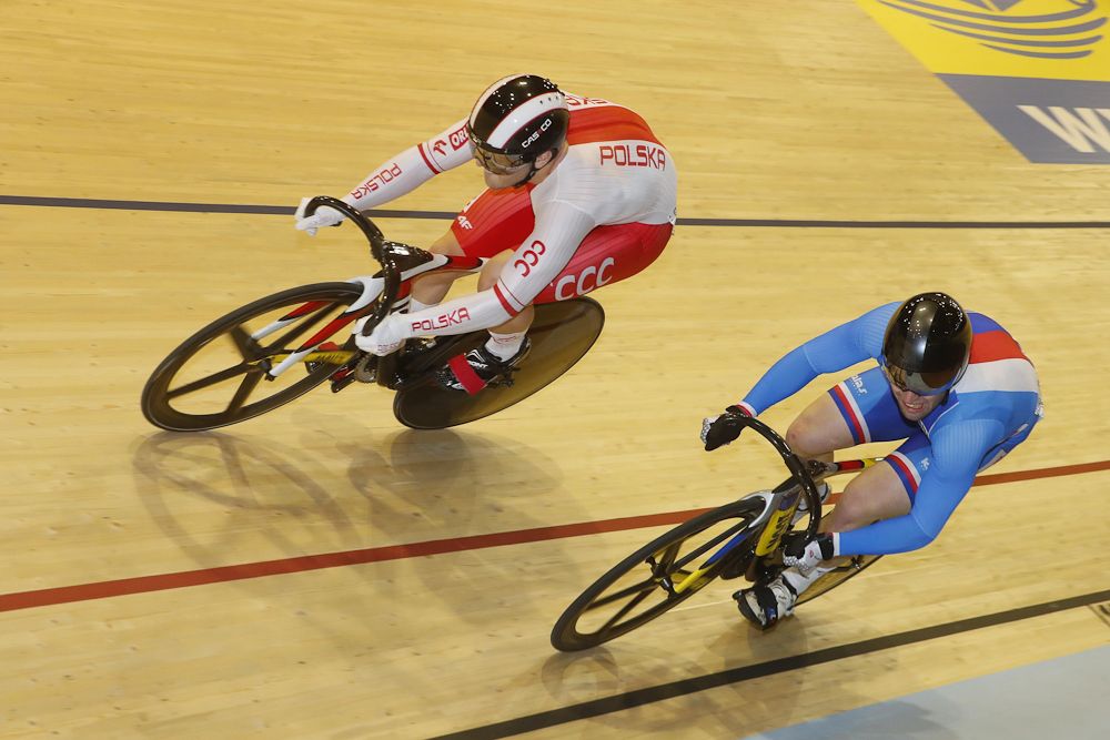 Riders compete in the men's sprint